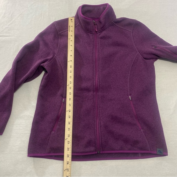 LL Bean Womens Petite XLarge Jacket Sweater Fleece Full Zip Purple 500772 - Picture 8 of 9